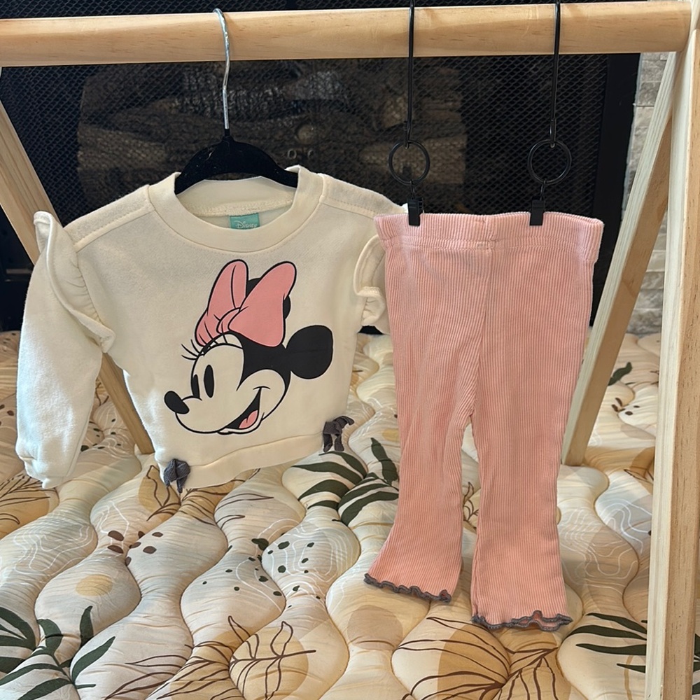 Disney Cream and Pink Minnie Mouse Kids Matching Set
